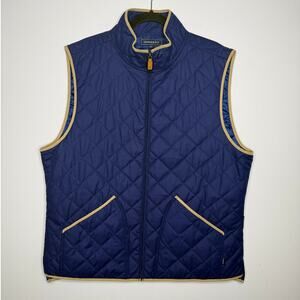 Crown & Ivy Men’s Navy Quilted Barn Vest • Preppy Equestrian Layer • L